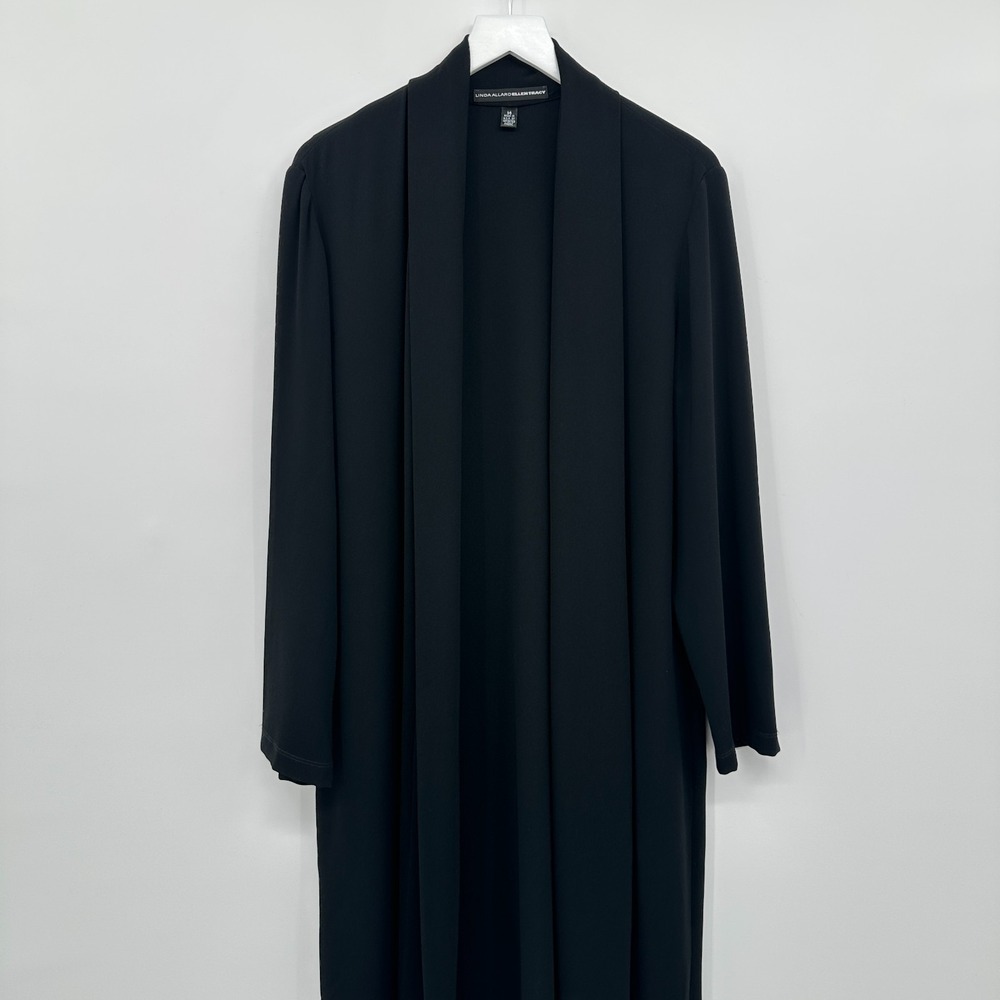 Vintage Linda Allard Ellen Tracy Jacket Duster Size 14‎ Stretch Quiet Luxury USA - Picture 2 of 12